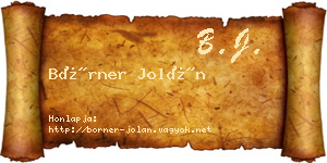 Börner Jolán névjegykártya